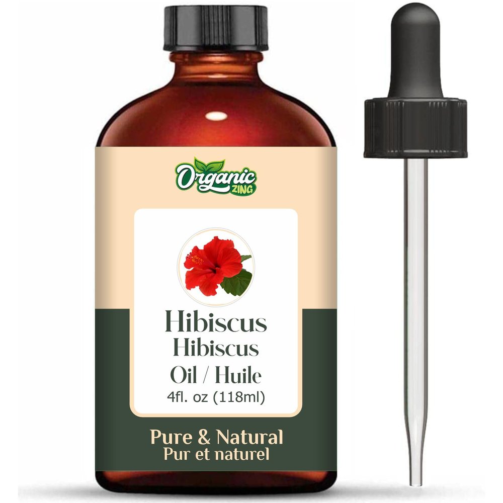 Organic Zing Hibiscus (Rosa sinensis) Oil | Pure & Natural Essential Oil for Skincare, Hair Care & Massage- 30ml/1.01fl oz