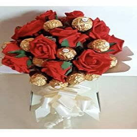 Christmas Chocolate Lind Gift Box Hamper Bouquet Roses Flowers Red Pink Cadbury White Purple Gold Caramel Dark White Candy Sweets Vase (Medium)