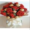 Christmas Chocolate Lind Gift Box Hamper Bouquet Roses Flowers Red Pink Cadbury White Purple Gold Caramel Dark White Candy Sweets Vase (Medium) view 1