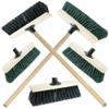 Strong PVC Bristle Brooms/Sweeping Brush With Wooden Handle Garden Brooms For Cleaning Patio Yards Driveways Warehouse and Garage (1, 13" Black) view 1