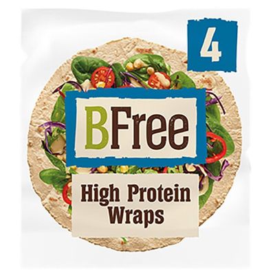 BFree High Protein Wraps 168g Gluten Free Wheat Free Dairy Free Vegan Friendly High in Fibre 4 Wraps in a Pack