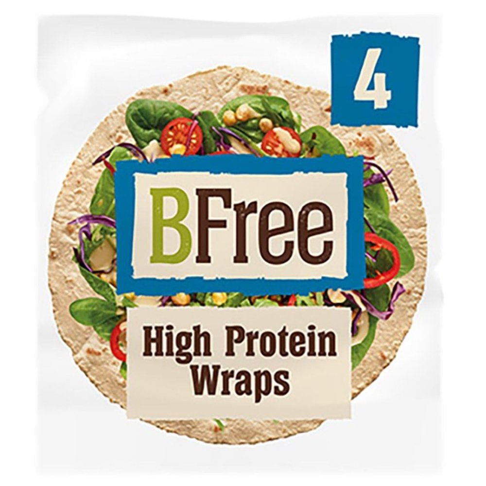 BFree High Protein Wraps 168g Gluten Free Wheat Free Dairy Free Vegan Friendly High in Fibre 4 Wraps in a Pack