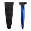 Bolin Webb Razor in Ocean Blue and Travel Case. Fitted with Gillette Mach3 Blade Cartridge. Luxury Razors for Men - Giftable R1 Style. view 1