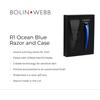 Bolin Webb Razor in Ocean Blue and Travel Case. Fitted with Gillette Mach3 Blade Cartridge. Luxury Razors for Men - Giftable R1 Style. view 2