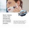 Bolin Webb Razor in Ocean Blue and Travel Case. Fitted with Gillette Mach3 Blade Cartridge. Luxury Razors for Men - Giftable R1 Style. view 3