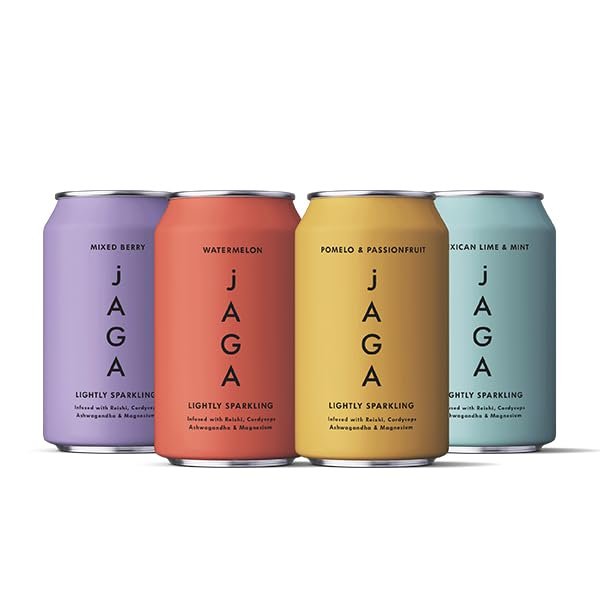 jAGA Lighty Sparkling Mushroom Drinks 8 x 330ml (Mexican Lime & Mint (Single can))