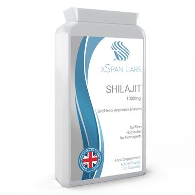 Shilajit 1000mg enriched with Natural Fulvic Acid - sourced from 100% Pure Extract; Free from additives, Binders, and Flow Agents Produced and Examined in The United Kingdom