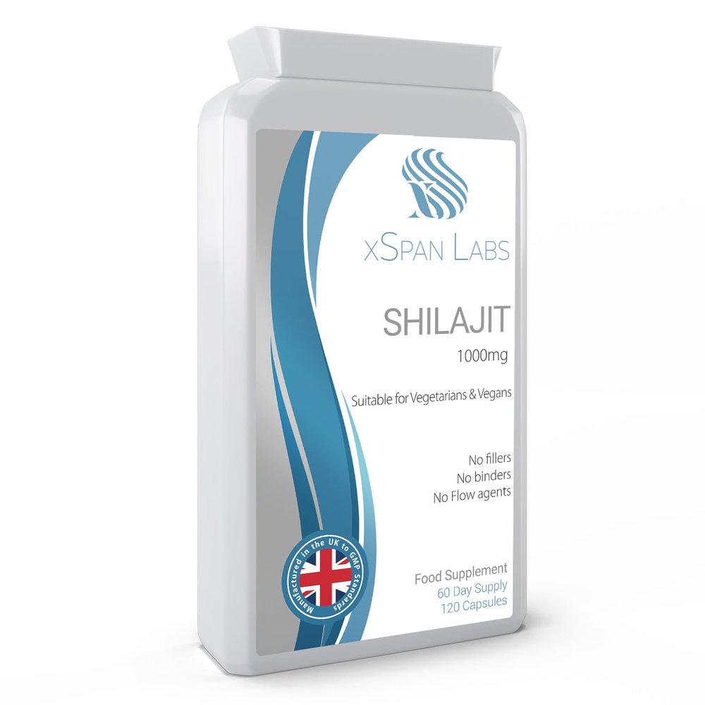 Shilajit 1000mg  enriched with Natural Fulvic Acid - sourced from 100% Pure Extract; Free from additives, Binders, and Flow Agents  Produced and Examined in The United Kingdom
