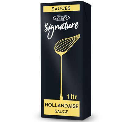 Essential Cuisine Signature Hollandaise Sauce - Rich, Creamy, and Gluten-Free - Made with 24% Butter - Perfect for Eggs Benedict and More - 1 Litre
