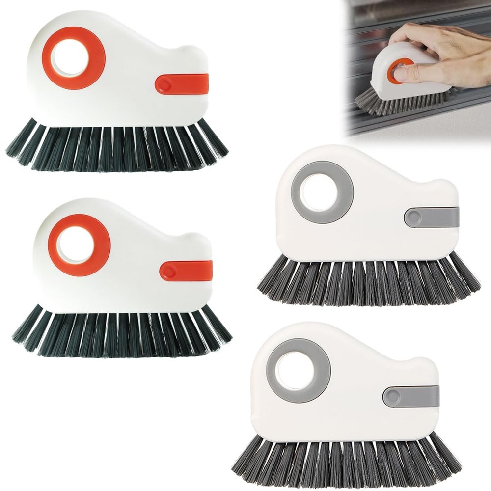2-in-1 Magic Crevice Brush,Hard Bristle Crevice Cleaning Brush,Multifunction Crevice Brushes for Window Track & Door Cleaning Tool (4pcs-A,One Size)