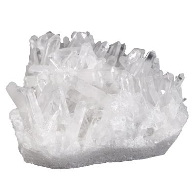 mookaitedecor Natural Clear Quartz Healing Crystal Cluster Druzy Geode Stone, White Raw Energy Crystal Gift Rock Mineral Collection Reiki Gemstone Specimen Home Decor(Approx 156-210g), Length 53-73mm