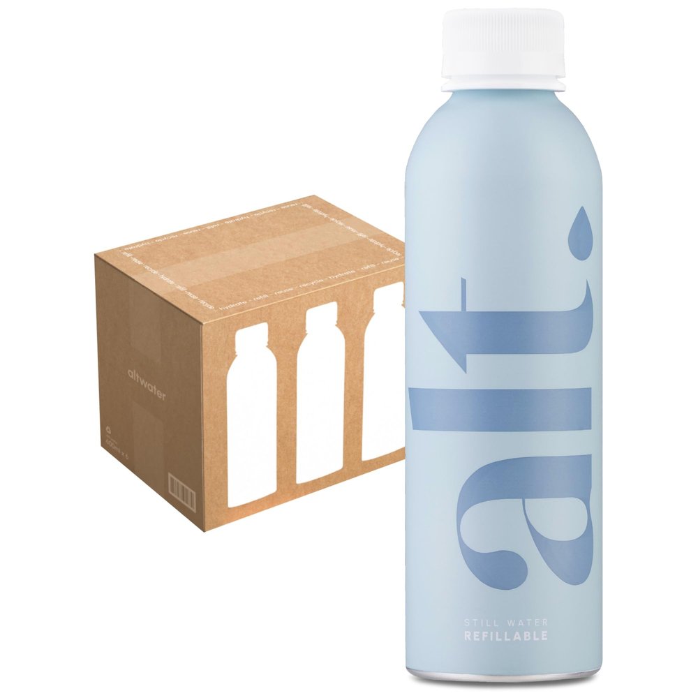 altwater - still spring water in a reusable aluminium bottle, 600ml (Pack of 6)