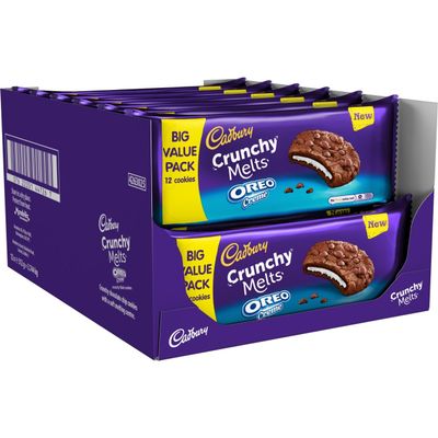 Cadbury Crunchy Melts, Oreo Crme Filled Chocolate Cookies, Deliciously Crunchy, 312 g (Pack of 12)