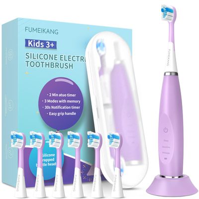 FUMEIKANG Kids Electric Toothbrushes Sonic Tooth Brush for Boys and Grils Power Toothbrush 3 4 5 6 7 8 9 10 11 12 (Purple)