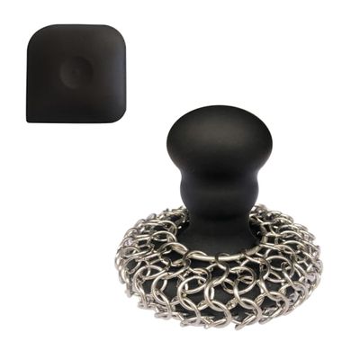 Cast Iron Scrubber,Dish Scrub Brush,Chain Mail Scrubber Cast Iron,316 Stainless Steel Scrubber & Cast Iron Pan Skillet Cleaner,Lodge Chainmail Scrubber