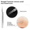 Tweezers, Tweezers for Blackheads, Precision Pimple Popper Tool Kit (Straight Clip) view 4