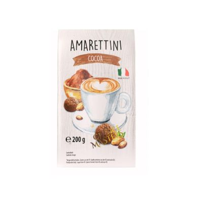 Amaretti Biscuit Gift | Traditional Crunchy Amarettini Cocoa Biscuits | Classic Authentic Italian | Cacao 200 g