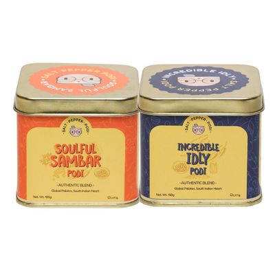 Salt Pepper Podi Sambar Idly combo | Incredible Idly Podi(150g) +Soulful Sambar Podi(100g) |Exquisite Blend of Aromatic Spices |Mouthwatering Taste |Authentic South Indian Cuisine |Natural & Aromatic