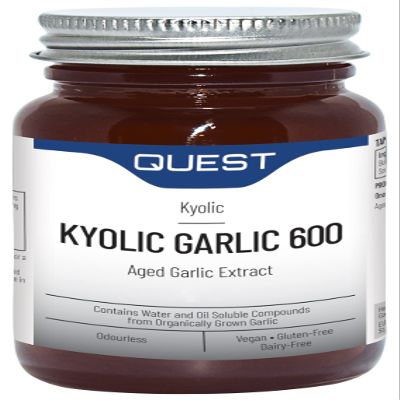 Quest - 90x Kyolic Garlic Tablets. High Strength 600mg Odourless Aged Garlic Extract for Heart, Immune, Digestive & Cognitive Health. Daily Dietary Supplement. Vegan & Gluten-Free (Pack of 2)