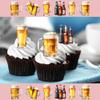 24 x Precut Beer Glasses Pint Lager Edible Wafer Rice Paper Cupcake Topper Decoration For Cakes view 1