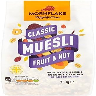 Mornflake Classic Muesli Fruit & Nut - 750g | High fibre, Contains wholegrain, No added Sugar & Salt, Great for Vegetarians & Vegans | Sold by Essential Products