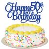 1 Pack Happy 50th Birthday Cake Topper Blue Glitter Number 50 Fifty Years Old Birthday Cake Pick Decoration For 50th Birthday Celebrating Anniversary Party Supplies view 1