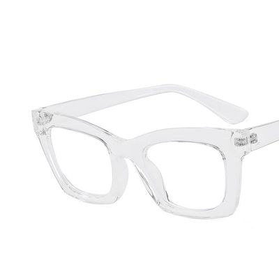 PARWANA Fashion Cute Computer Readers Oversized Blue Light Blocking Eyewear Reading Glasses Fatigue Relieve Flat Light Mirror (Color : Clear-white, Size : +0.00)