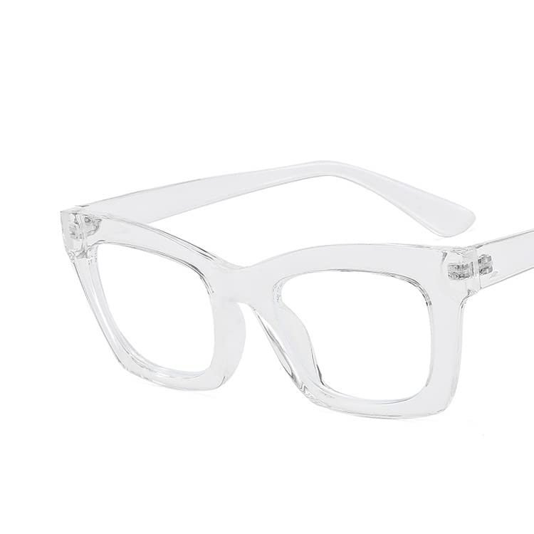 PARWANA Fashion Cute Computer Readers Oversized Blue Light Blocking Eyewear Reading Glasses Fatigue Relieve Flat Light Mirror (Color : Clear-white, Size : +0.00)