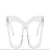 PARWANA Fashion Cute Computer Readers Oversized Blue Light Blocking Eyewear Reading Glasses Fatigue Relieve Flat Light Mirror (Color : Clear-white, Size : +0.00) view 2