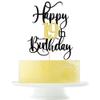 Happy 19th Birthday Cake Toppers Glitter 19th Anniversary Cake Topper 19 Years Loved Bday Decorations 19 Gold Birthday Cake Decorations Nineteen Party Supplies for Women Men(Black Gold) view 1