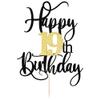 Happy 19th Birthday Cake Toppers Glitter 19th Anniversary Cake Topper 19 Years Loved Bday Decorations 19 Gold Birthday Cake Decorations Nineteen Party Supplies for Women Men(Black Gold) view 2