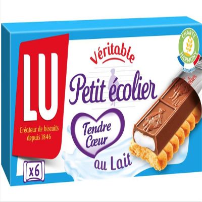 LU Petit Ecolier milk chocolate and milk heart cookies x6,120g - Pack of 5