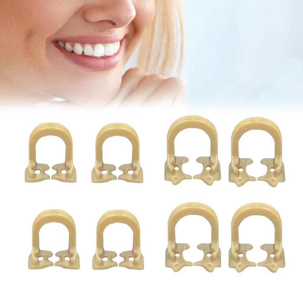 8Pcs Dental Rubber Dam Clamps Dental Distal Premolar Resin Clip Rubber Sheets Barrier Clips for Better Oral and Dental Condition