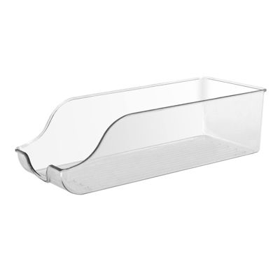Keebgyy Clear Plastic Storage Bin, Refrigerator Pantry Storage Organizer Bins, Bin Refrigerator Organizer Bin Household Double Ear Transparent Storage Box PET Desktop Basket, Kitchen Organizer