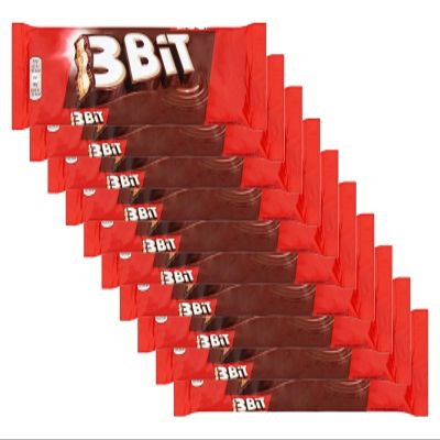 3Bit Milk Chocolate Bar with Biscuit and Cream Filling 46 g, Pack of 10