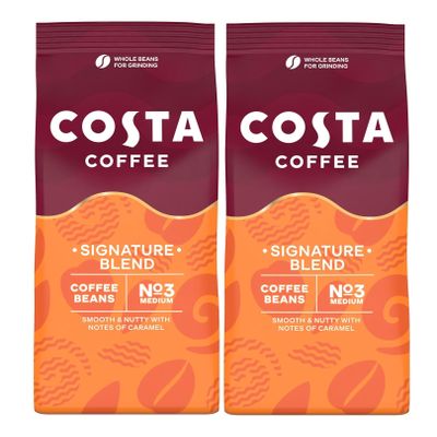 Costa Coffee Mocha Italia Signature Blend 200g, Coffee Beans, Smooth & Nutty with Caramel - 2 Pack