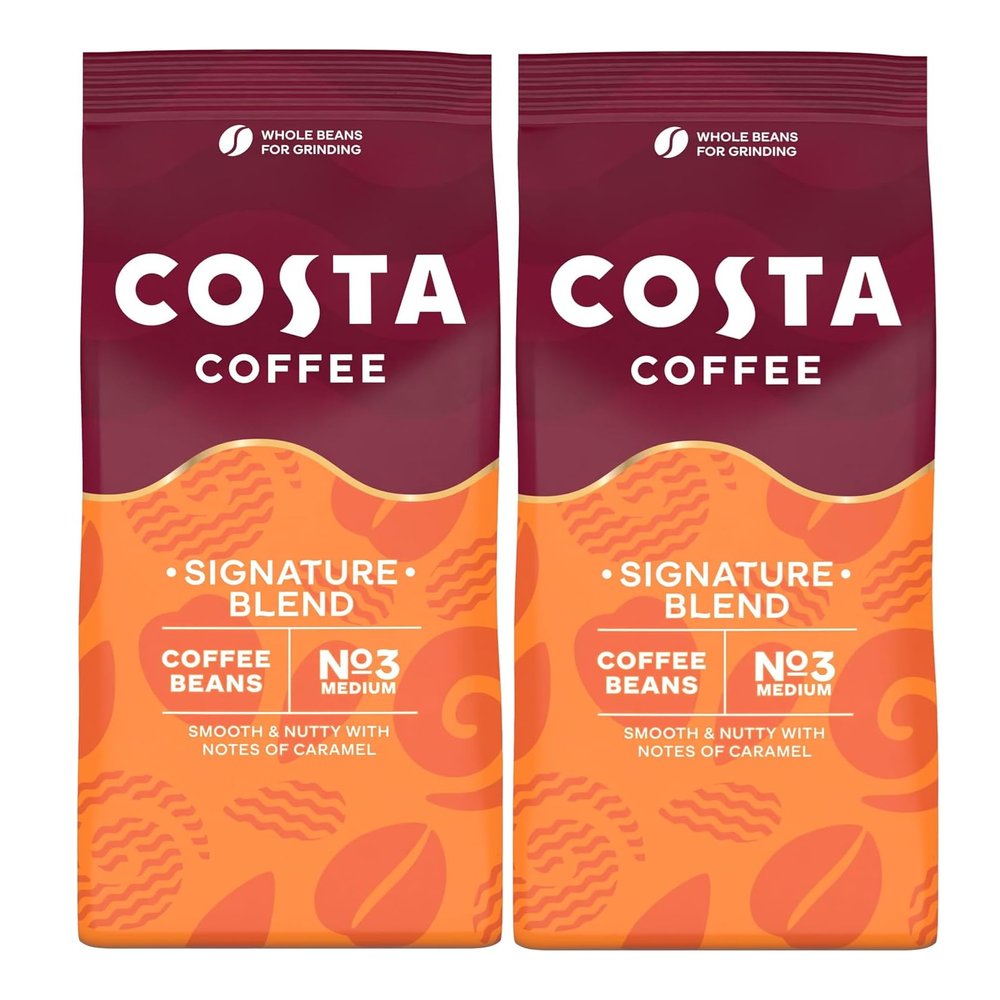 Costa Coffee Mocha Italia Signature Blend 200g, Coffee Beans, Smooth & Nutty with Caramel - 2 Pack