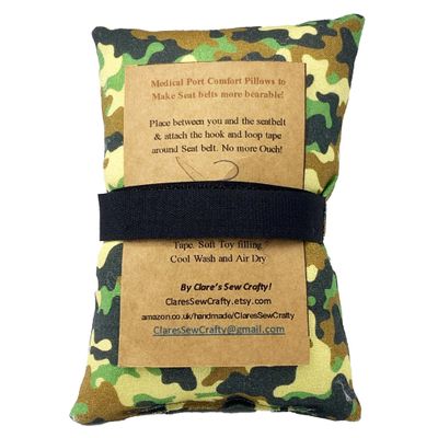 6x 3/10"x3" Car Seatbelt Pads - various sizes for Post Surgery, Pacemakers, Chemo/Stoma/Medical ports or just to stop that Ouch! (Green Camouflage #2, 6' x 3")