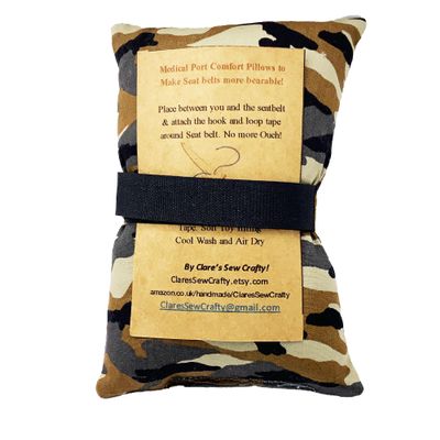 6x 3/10"x3" Car Seatbelt Pads - various sizes for Post Surgery, Pacemakers, Chemo/Stoma/Medical ports or just to stop that Ouch! (Green Camouflage #1, 6' x 3")