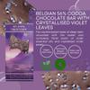 Handmade Belgian 56% Dark Chocolate Bar with Crystallised Violet Leaves  100g, Gourmet Vegan Chocolate, Floral Artisan Gift view 2