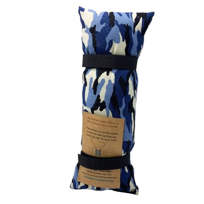 6x 3/10"x3" Car Seatbelt Pads - various sizes for Post Surgery, Pacemakers, Chemo/Stoma/Medical ports or just to stop that Ouch! (Blue Camo, 10"x3")