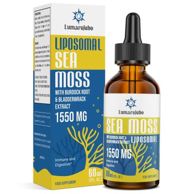Liposomal Irish Sea Moss Drops 1550MG, with Burdock Root and Bladderwrack Extract, 4X Stronger Than Pills & Gel, Gut & Immune Balance, 60ml (Pack of 1)