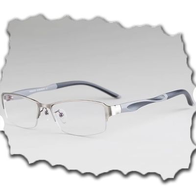 NILZA Multifocus Computer Glasses 1.0 Reading Glasses Half Frame Readers Women Eyewear Progressive Multifocal Glasses Men (Color : Gun-colored, Size : 1.5x)