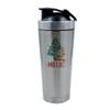 Getagift Personalised Christmas Reindeer Mug, Secret Santa, 500ml Aluminium Shaker Bottle for Supplement Shakes - Easy Clean, Durable Cup. (Silver) view 1