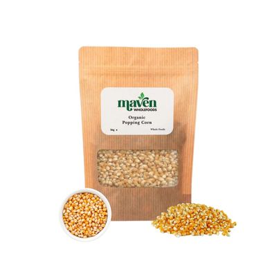 Maven wholefoods Organic Popping Corn 5kg | GMO Free | High Fibre & Protein | Certified Organic | Healthy Snack | Suitable for Vegetarian & Vegan | Packed Fresh in Resealable Bags