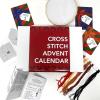 Cross Stitches Advent Calendar, 24 Days Cross Stitches Pattern Advent Calendar, Cross Stitches Ornament, Suitable for ladies teen girls (Red) view 1