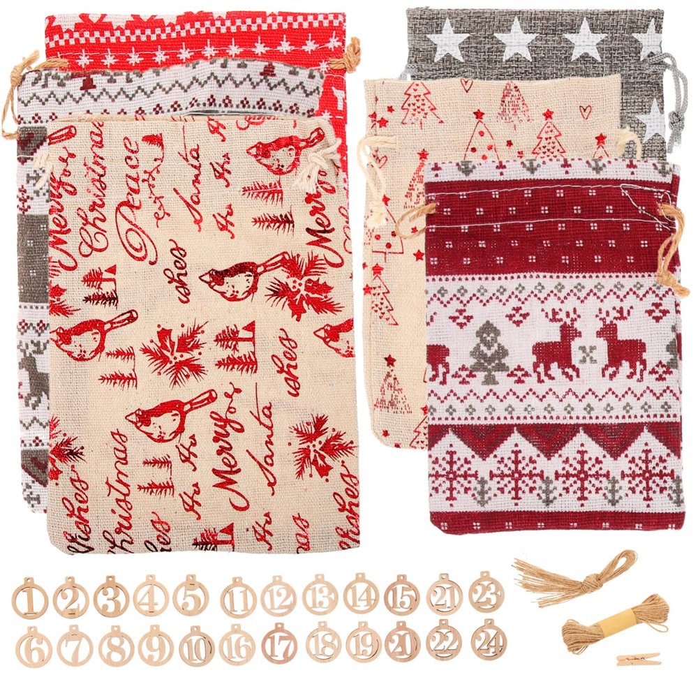 OATIPHO Christmas Bag Small Xmas Candy Bags Empty for Cookies Wrapping Festive Treat for Party Xmas Goodie