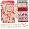 OATIPHO Christmas Bag Small Xmas Candy Bags Empty for Cookies Wrapping Festive Treat for Party Xmas Goodie view 1