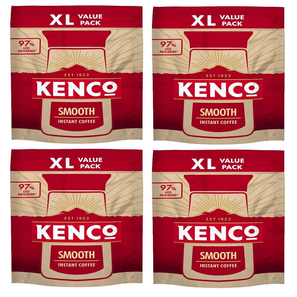 Kenco Smooth Instant Coffee 300g Refill Bag (Pack of 4, Total 1.2kg)