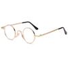 ABETOS Round Blue Light Reading Glasses Small Retro Metal Frame Strong Readers Glasses Flexible Hinges Lightweight Computer Eyeglasses for Men Women, Gold 2.5 view 1